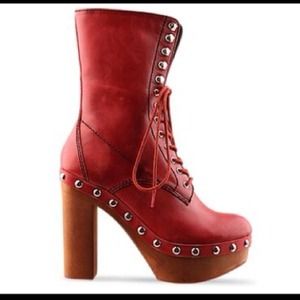 Underground Boots by Jeffrey Campbell in Red Underground Boots by Jeffrey Campbell in Red