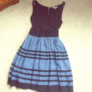 BUNDLEDBlue & Black Stripe Fit and Flare Dress BUNDLEDBlue & Black Stripe Fit and Flare Dress