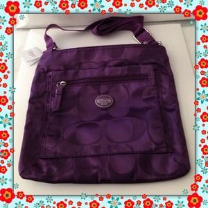 Coach Getaway Signature Nylon File Crossbody Bag Coach Getaway Signature Nylon File Crossbody Bag