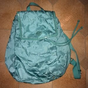 Coach Sig C Nylon Packable Backpack in teal Coach Sig C Nylon Packable Backpack in teal