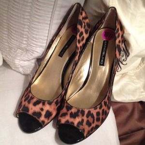 Shoes - Leopard peep toe kitten heels Shoes - Leopard peep toe kitten heels