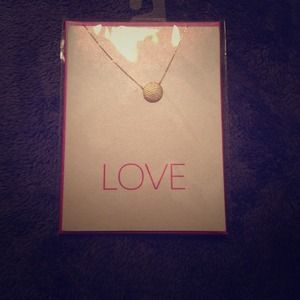 Gold necklace with rhinestone heart Gold necklace with rhinestone heart