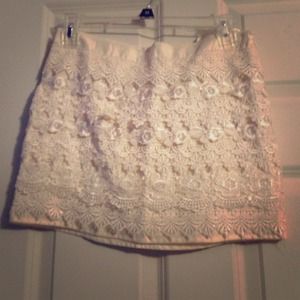 Cream lace mini skirt Cream lace mini skirt
