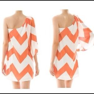 Coral/White Chevron Dress Coral/White Chevron Dress