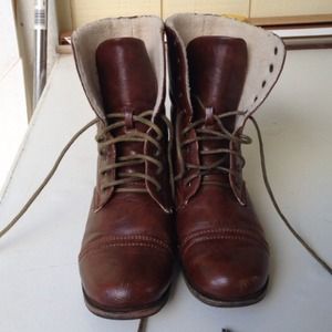 brown Cognac Combat Boots size 6 brown Cognac Combat Boots size 6