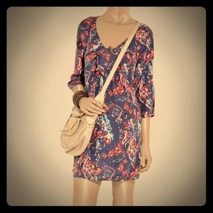 Juicy Couture Floral Print Matte Silk Dress Juicy Couture Floral Print Matte Silk Dress