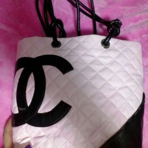Chanel inspired pink and black tote bag Chanel inspired pink and black tote bag