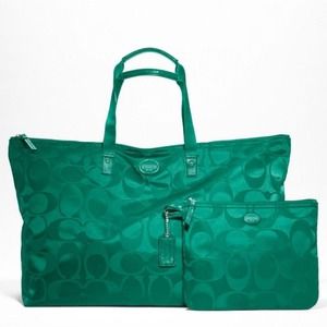 Coach Large Jade Packable Weekender Coach Large Jade Packable Weekender