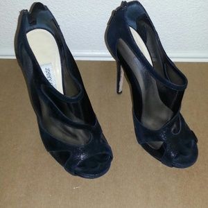 Jimmy Choo mesh and suede booties Jimmy Choo mesh and suede booties