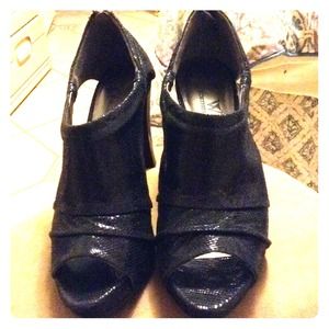  Platform open toe booties Platform open toe booties
