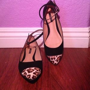Forever 21 Shoes - Ankle strap leopard toe flats Forever 21 Shoes - Ankle strap leopard toe flats