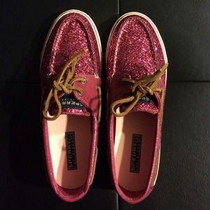 New Sperry Top-sider Bahama Pink Sparkle shoes New Sperry Top-sider Bahama Pink Sparkle shoes