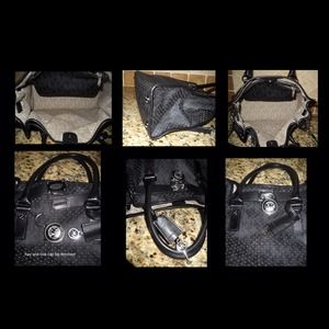 Michael Kors Perforated Black and Silver Hamilton Michael Kors Perforated Black and Silver Hamilton