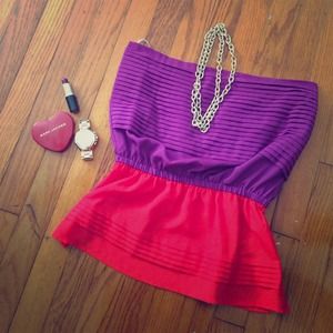 Rory Becca for Forever 21 color block tube top Rory Becca for Forever 21 color block tube top