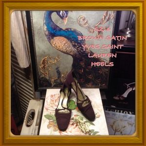 SZ 6 M- YVES SAINT LAURENT BROWN SATIN 2" HEELS SZ 6 M- YVES SAINT LAURENT BROWN SATIN 2" HEELS