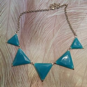 Blue triangle statement necklace Blue triangle statement necklace
