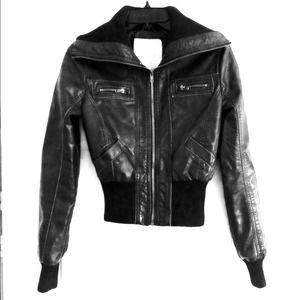 Fashionable Black Faux Leather Biker Jacket Fashionable Black Faux Leather Biker Jacket