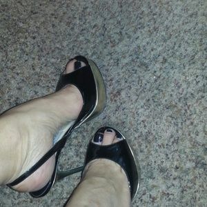 Jimmy Choo black patent and silver Jimmy Choo black patent and silver