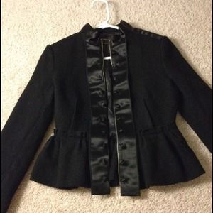 Bcbg maxazria black wool jacket peplum xxs Bcbg maxazria black wool jacket peplum xxs
