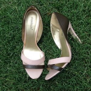 Shoedazzle Shoes - Pink & Brown Colorblock Heels Shoedazzle Shoes - Pink & Brown Colorblock Heels