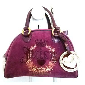 Purple velour JUICY COUTURE bowler handbag Purple velour JUICY COUTURE bowler handbag