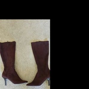 Brown stretch boots suede like Brown stretch boots suede like