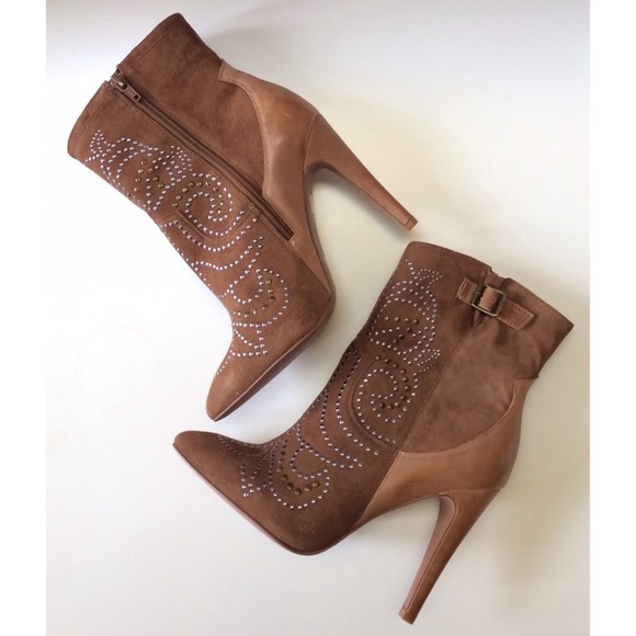 ALDO Boots - ALDO || Brown Suede JODETHA Stud Booties ALDO Boots - ALDO || Brown Suede JODETHA Stud Booties
