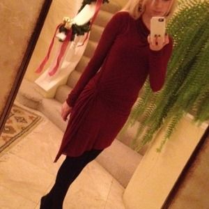 Helmut Lang Dresses & Skirts - Oxblood Jersey gathered waist dress Helmut Lang Dresses & Skirts - Oxblood Jersey gathered waist dress