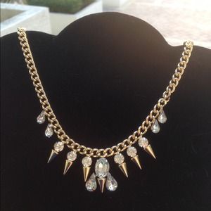 Gold and rhinestone spike necklace Gold and rhinestone spike necklace
