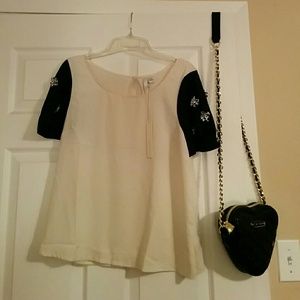 LC Lauren Conrad Embellished Sleeve Top LC Lauren Conrad Embellished Sleeve Top