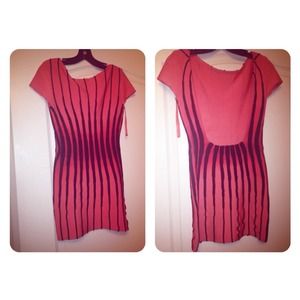Authentic Herve Leger coral and black dress Authentic Herve Leger coral and black dress
