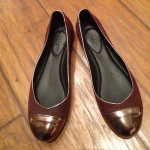 Rag & Bone wine bronze cap toe ballet shoes 37 1/2 Rag & Bone wine bronze cap toe ballet shoes 37 1/2