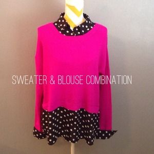 Sweater & Polka Dot Blouse Combination Sweater & Polka Dot Blouse Combination