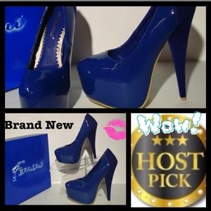 HOST PICK 4/12 Blue Platform Pumps HOST PICK 4/12 Blue Platform Pumps 