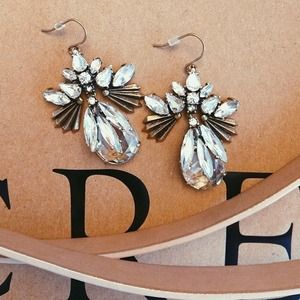 Authentic J. Crew Crystal Fan Chandelier Earrings Authentic J. Crew Crystal Fan Chandelier Earrings