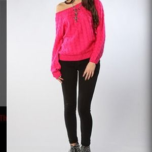 Pink off the shoulder sweater Pink off the shoulder sweater 