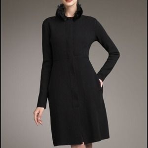 Valentino Black Fur-and-lace Collar Coat 10/XL NWT Valentino Black Fur-and-lace Collar Coat 10/XL NWT