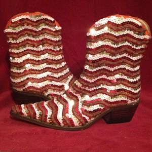 NEW Jeffrey Campbell sequin covered boots. NEW Jeffrey Campbell sequin covered boots.