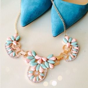 Jewelry - NEW Mint And Pink Statement Necklace Jewelry - NEW Mint And Pink Statement Necklace