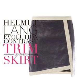 HELMUT LANG Evolution contrast trim leather skirt HELMUT LANG Evolution contrast trim leather skirt