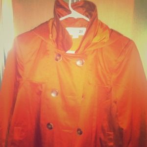 Forever 21 Jacket w/hood size small. Burnt orange! Forever 21 Jacket w/hood size small. Burnt orange!