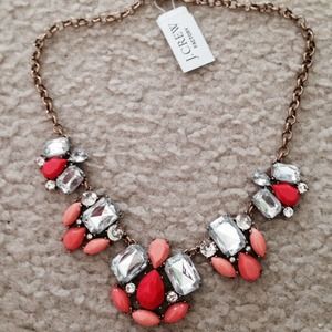 J crew coral & crystal necklace J crew coral & crystal necklace