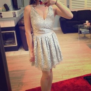 Robert Rodriguez silver lace dress Robert Rodriguez silver lace dress