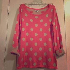 Pink and beige polka dot sweater Pink and beige polka dot sweater