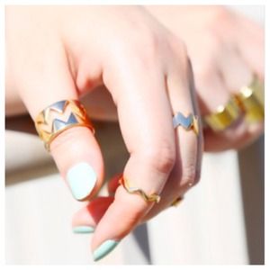 Gold Chevron Midi Knuckle Ring Set Gold Chevron Midi Knuckle Ring Set