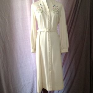 On Hold**Vintage Chic Cream Button Down Dress On Hold**Vintage Chic Cream Button Down Dress