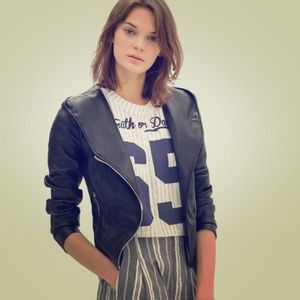 Zara hooded faux leather jacket Zara hooded faux leather jacket