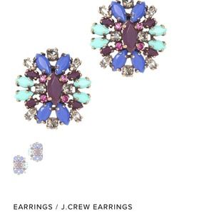 J. Crew blue crystal shimmer earrings. J. Crew blue crystal shimmer earrings.