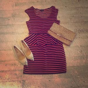 Pink and navy blue striped dress! Pink and navy blue striped dress!