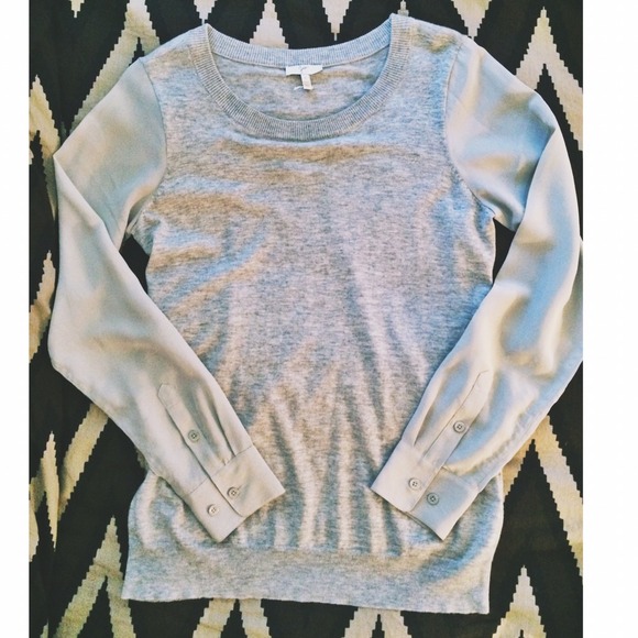 Joie Tops - 🎉7-17 HP🎉Joie grey pullover with silk sleeves 2 Joie Tops - 🎉7-17 HP🎉Joie grey pullover with silk sleeves 2